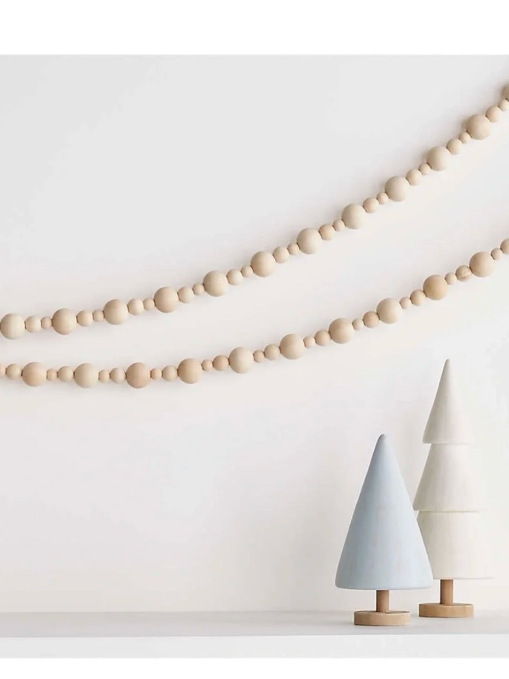 Crate&Barrel Wood Bead Garland 72"